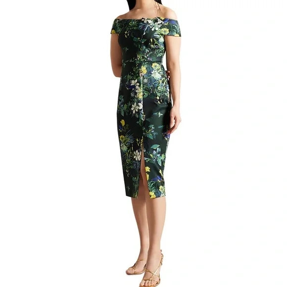 ted baker olive green dress Ted Baker Gabie Tie Waist One Shoulder Dress, Khaki
